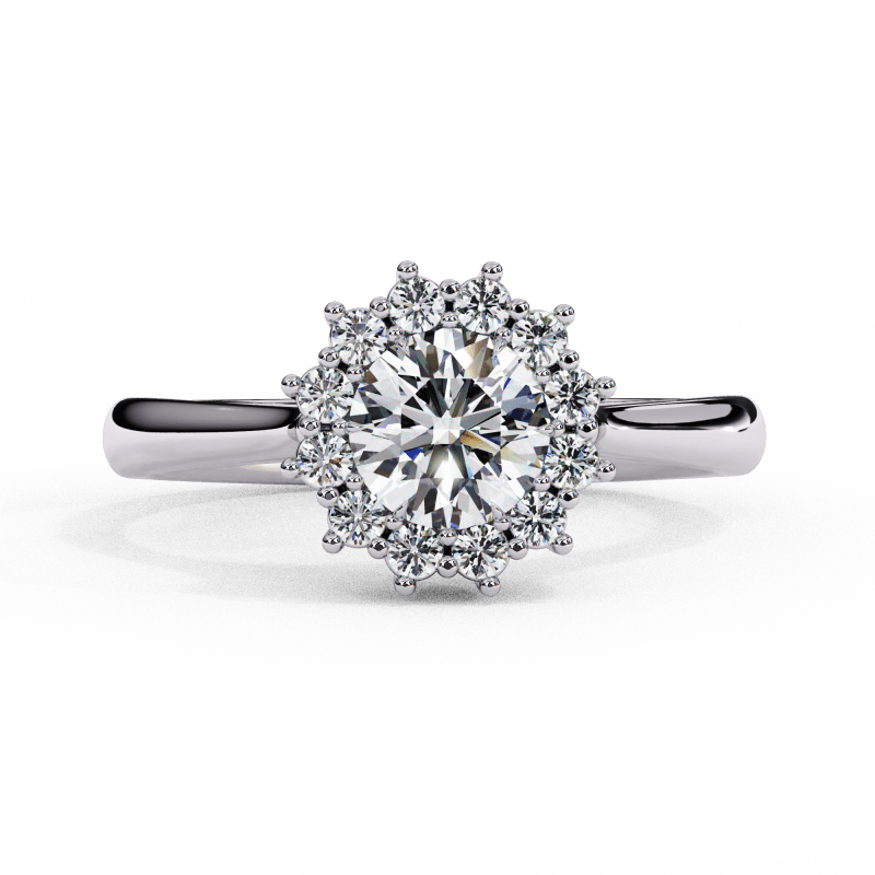 Reverra 14K Gold Round Lab Grown Diamond Floral Engagement Ring for Women, CTTW-2.04 - Reverra Jewels Inc.