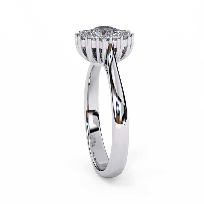 Reverra 14K Gold Round Lab Grown Diamond Floral Engagement Ring for Women, CTTW-2.04 - Reverra Jewels Inc.