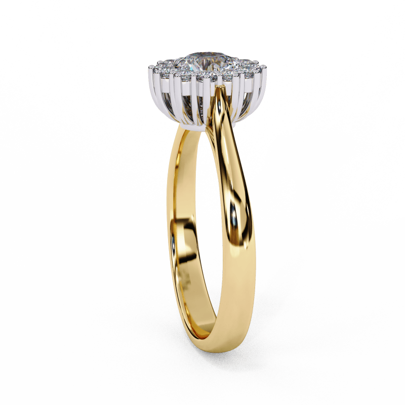 Reverra 14K Gold Round Lab Grown Diamond Floral Engagement Ring for Women, CTTW-2.04 - Reverra Jewels Inc.