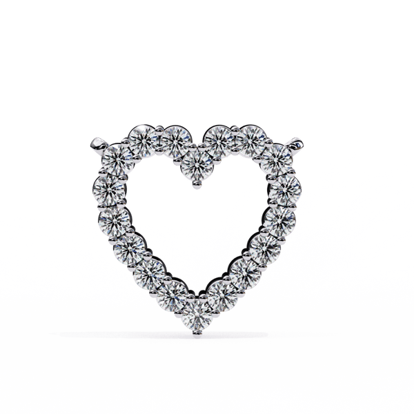 Reverra 14K Gold Round Lab Grown Diamond Heart Pendant For Women, CTTW-0.37 - Reverra Jewels Inc.