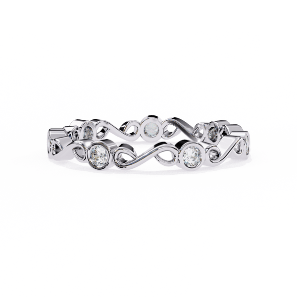 Reverra 14K Gold Round Lab Grown Diamond Infinity Eternity Band for Women, CTTW-0.21 - Reverra Jewels Inc.