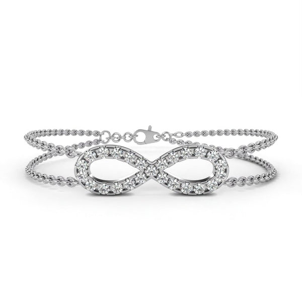 Reverra 14K Gold Round Lab Grown Diamond Infinity Fashion Bracelet for Women, CTTW-0.39 - Reverra Jewels Inc.