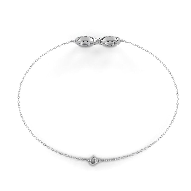 Reverra 14K Gold Round Lab Grown Diamond Infinity Symbol Fashion Bracelet for Women, CTTW-0.39 - Reverra Jewels Inc.