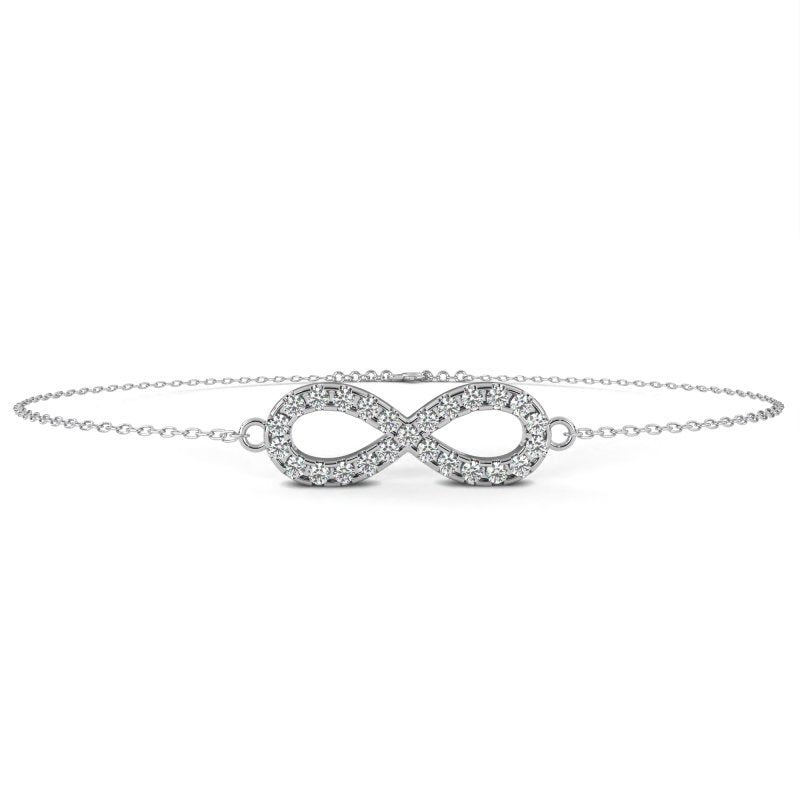 Reverra 14K Gold Round Lab Grown Diamond Infinity Symbol Fashion Bracelet for Women, CTTW-0.39 - Reverra Jewels Inc.