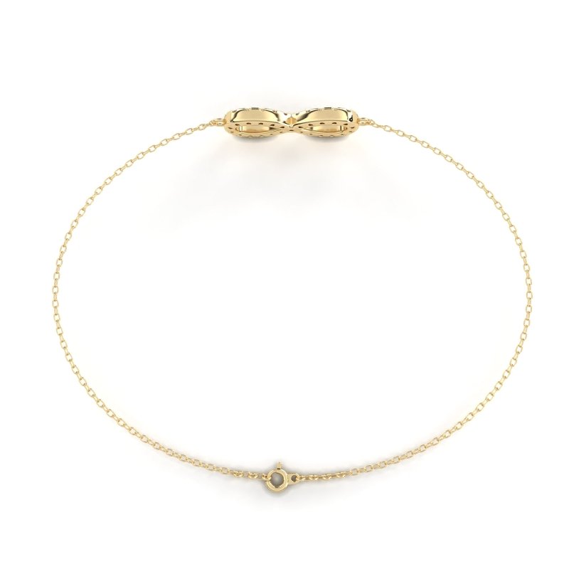 Reverra 14K Gold Round Lab Grown Diamond Infinity Symbol Fashion Bracelet for Women, CTTW-0.39 - Reverra Jewels Inc.