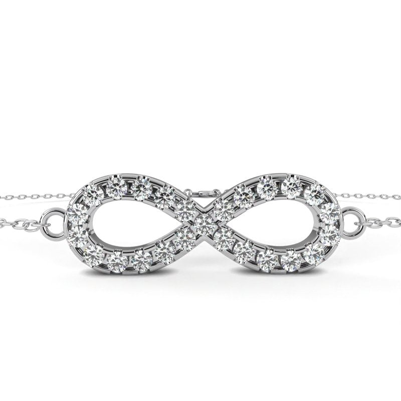 Reverra 14K Gold Round Lab Grown Diamond Infinity Symbol Fashion Bracelet for Women, CTTW-0.39 - Reverra Jewels Inc.