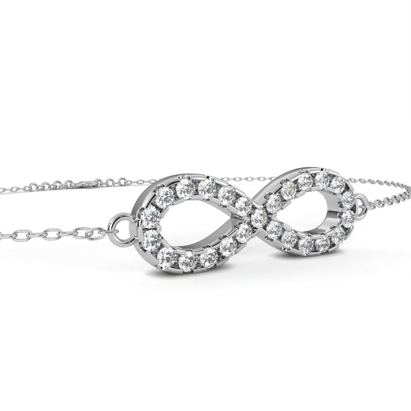 Reverra 14K Gold Round Lab Grown Diamond Infinity Symbol Fashion Bracelet for Women, CTTW-0.39 - Reverra Jewels Inc.