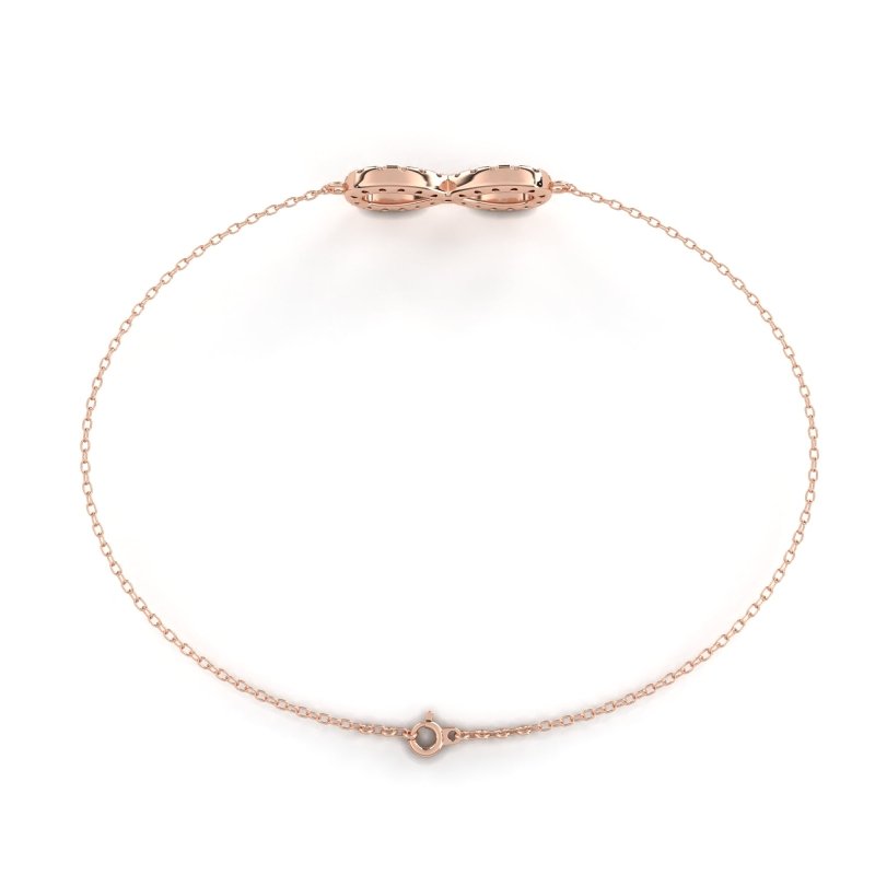 Reverra 14K Gold Round Lab Grown Diamond Infinity Symbol Fashion Bracelet for Women, CTTW-0.39 - Reverra Jewels Inc.