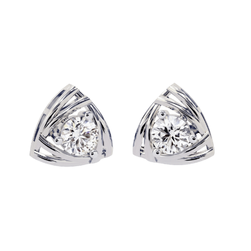 Reverra 14K Gold Round Lab Grown Diamond Interwoven Basket Stud Earrings For Women, CTTW-0.64 - Reverra Jewels Inc.
