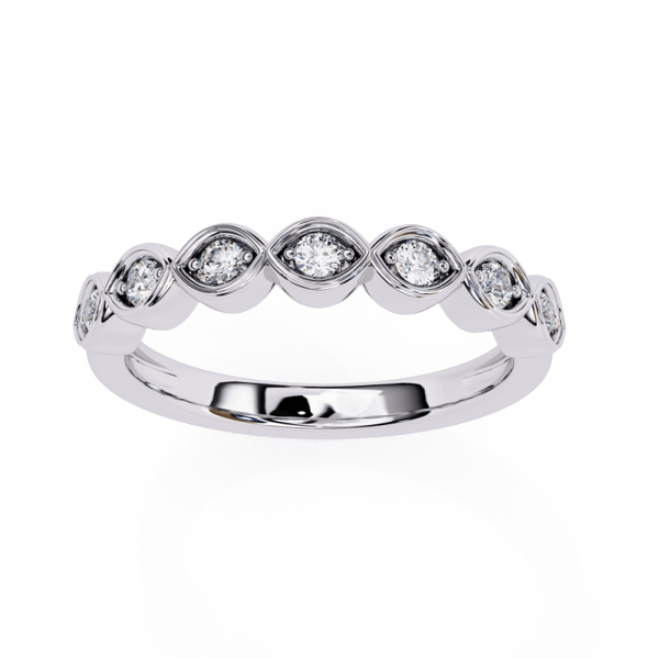 Reverra 14K Gold Round Lab Grown Diamond Leaf Nature-Inspired Grace Engagement Ring for Women, CTTW-0.21 - Reverra Jewels Inc.