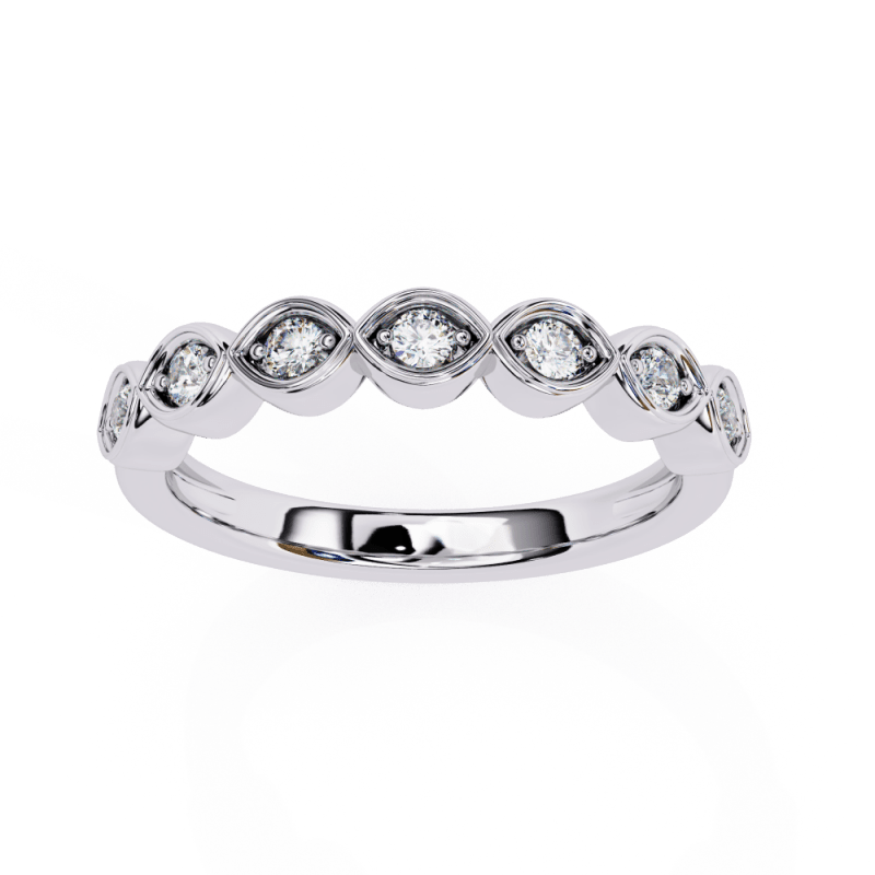 Reverra 14K Gold Round Lab Grown Diamond Leaf Nature-Inspired Grace Engagement Ring for Women, CTTW-0.21 - Reverra Jewels Inc.