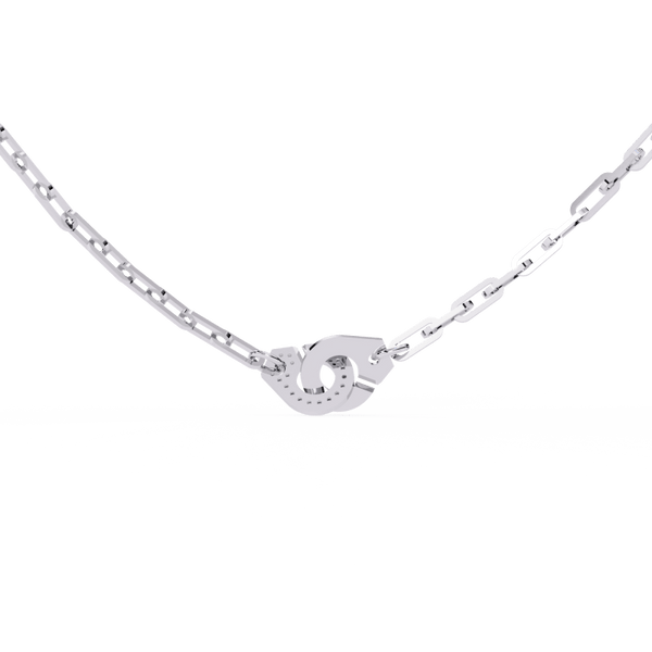 Reverra 14K Gold Round Lab Grown Diamond Link Fashion Necklace for Women, CTTW-0.18 - Reverra Jewels Inc.