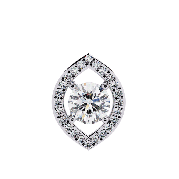 Reverra 14K Gold Round Lab Grown Diamond Marquise Halo Pendant For Women, CTTW-0.56 - Reverra Jewels Inc.