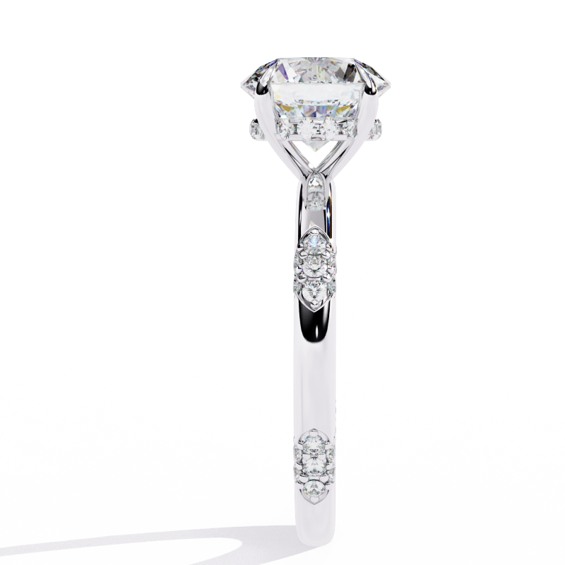 Reverra 14K Gold Round Lab Grown Diamond Modern Design Engagement Ring for Women, CTTW-2.85 - Reverra Jewels Inc.