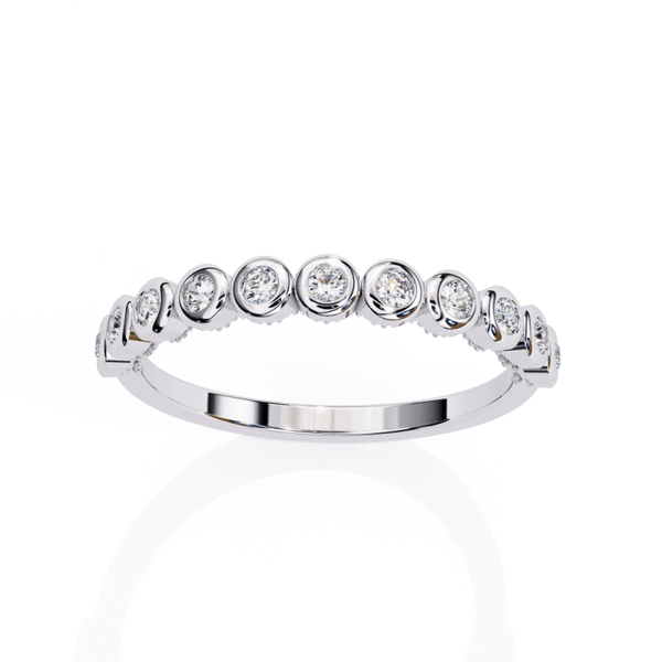 Reverra 14K Gold Round Lab Grown Diamond Modern Minimalist Brilliance Engagement Ring for women, CTTW-0.17 - Reverra Jewels Inc.