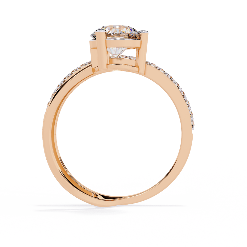 Reverra 14K Gold Round Lab Grown Diamond Open Bypass Engagement Ring for Women, CTTW-1.51 - Reverra Jewels Inc.