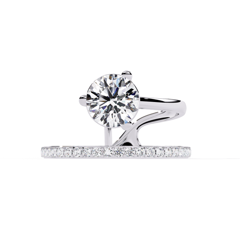 Reverra 14K Gold Round Lab Grown Diamond Open Bypass Engagement Ring for Women, CTTW-1.51 - Reverra Jewels Inc.