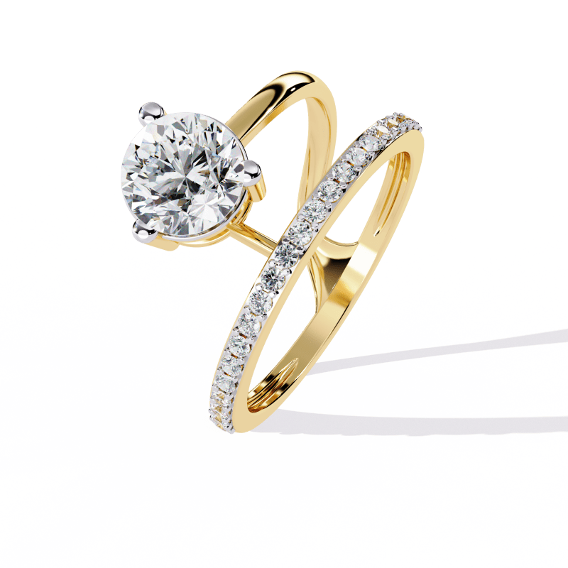 Reverra 14K Gold Round Lab Grown Diamond Open Bypass Engagement Ring for Women, CTTW-1.51 - Reverra Jewels Inc.