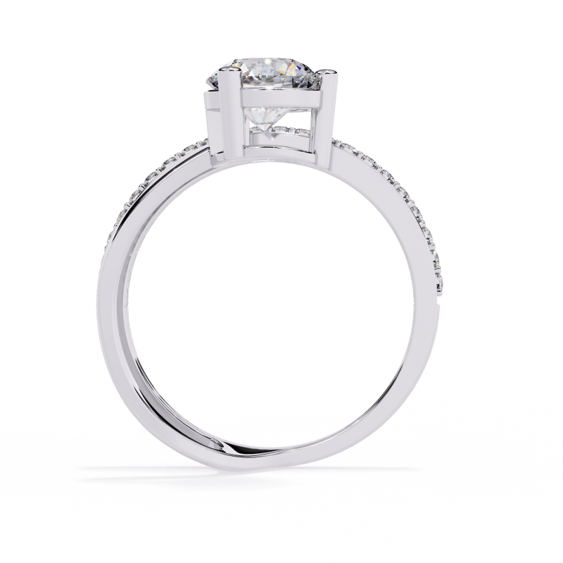 Reverra 14K Gold Round Lab Grown Diamond Open Bypass Engagement Ring for Women, CTTW-1.51 - Reverra Jewels Inc.