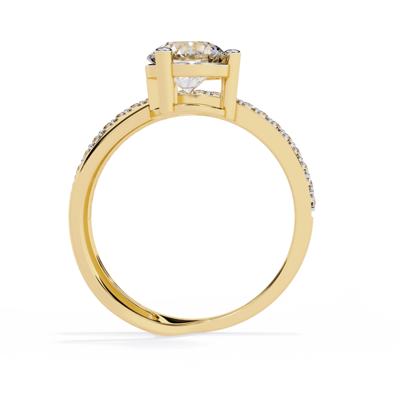 Reverra 14K Gold Round Lab Grown Diamond Open Bypass Engagement Ring for Women, CTTW-1.51 - Reverra Jewels Inc.