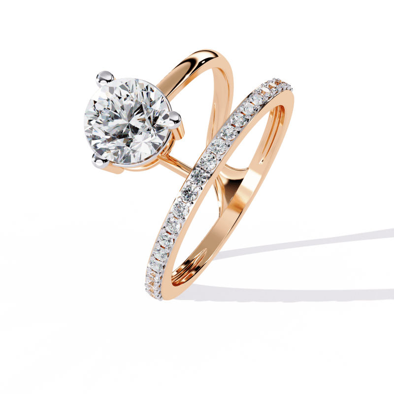 Reverra 14K Gold Round Lab Grown Diamond Open Bypass Engagement Ring for Women, CTTW-1.51 - Reverra Jewels Inc.