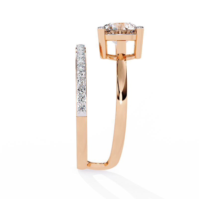 Reverra 14K Gold Round Lab Grown Diamond Open Bypass Engagement Ring for Women, CTTW-1.51 - Reverra Jewels Inc.