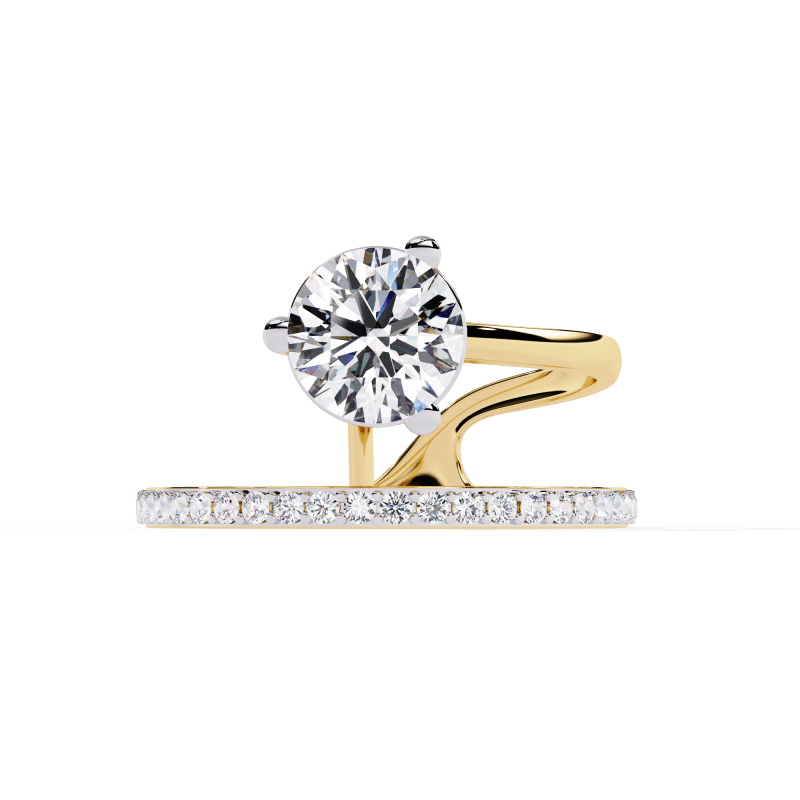 Reverra 14K Gold Round Lab Grown Diamond Open Bypass Engagement Ring for Women, CTTW-1.51 - Reverra Jewels Inc.