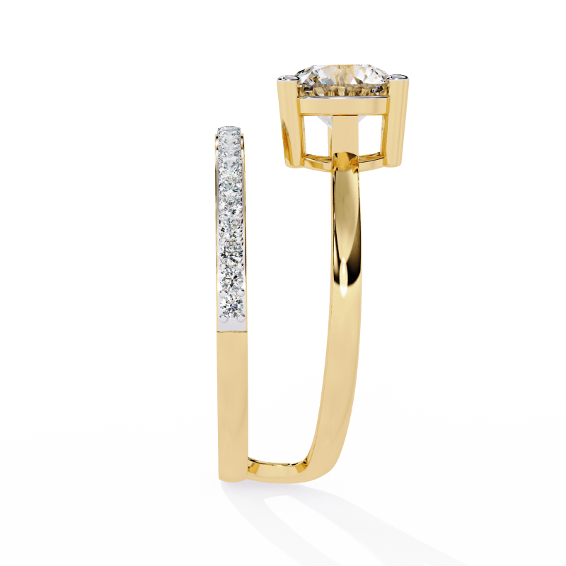 Reverra 14K Gold Round Lab Grown Diamond Open Bypass Engagement Ring for Women, CTTW-1.51 - Reverra Jewels Inc.