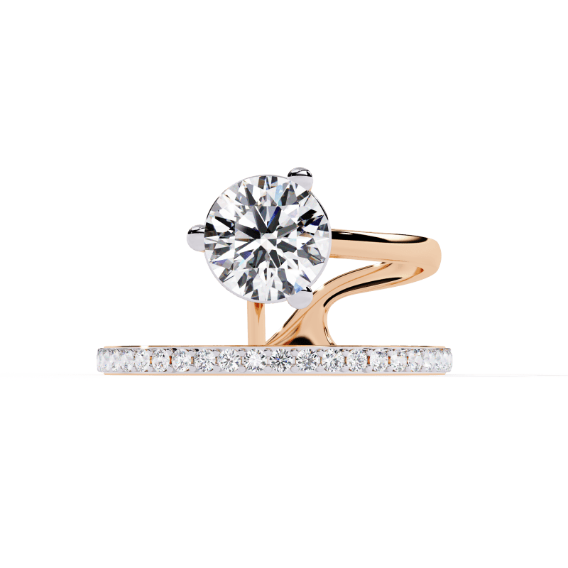 Reverra 14K Gold Round Lab Grown Diamond Open Bypass Engagement Ring for Women, CTTW-1.51 - Reverra Jewels Inc.