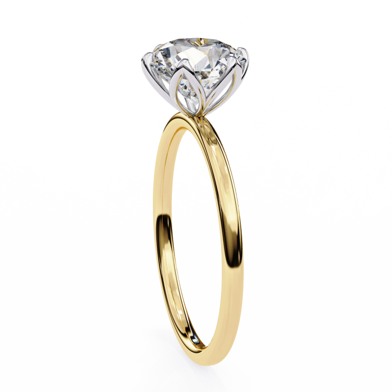 Reverra 14K Gold Round Lab Grown Diamond Six-Prong Classic Solitaire Engagement Ring for Women, CTTW-1.95 - Reverra Jewels Inc.