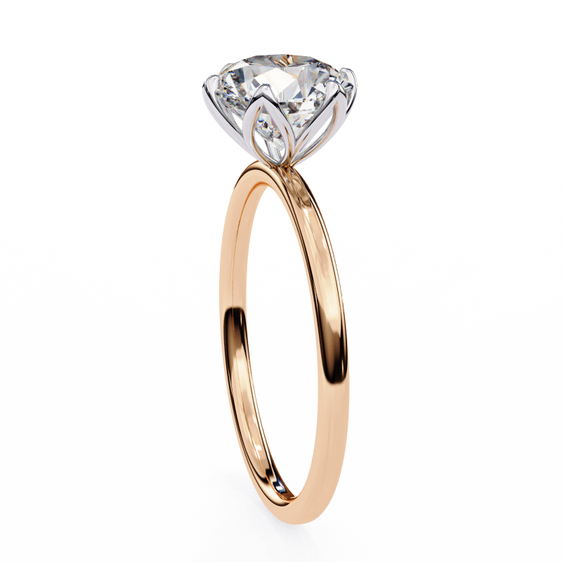 Reverra 14K Gold Round Lab Grown Diamond Six-Prong Classic Solitaire Engagement Ring for Women, CTTW-1.95 - Reverra Jewels Inc.