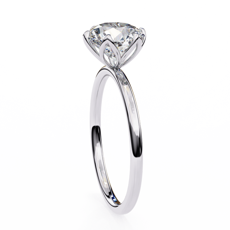 Reverra 14K Gold Round Lab Grown Diamond Six-Prong Classic Solitaire Engagement Ring for Women, CTTW-1.95 - Reverra Jewels Inc.