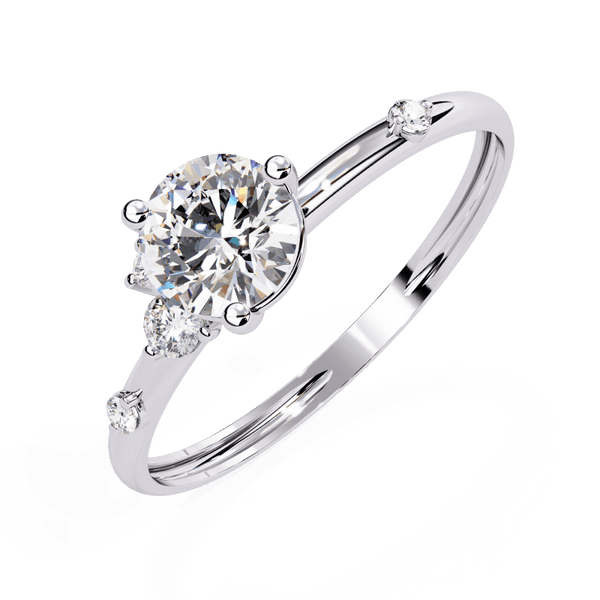 Reverra 14K Gold Round Lab Grown Diamond Solitaire Engagement Ring for Women, CTTW-0.56 - Reverra Jewels Inc.