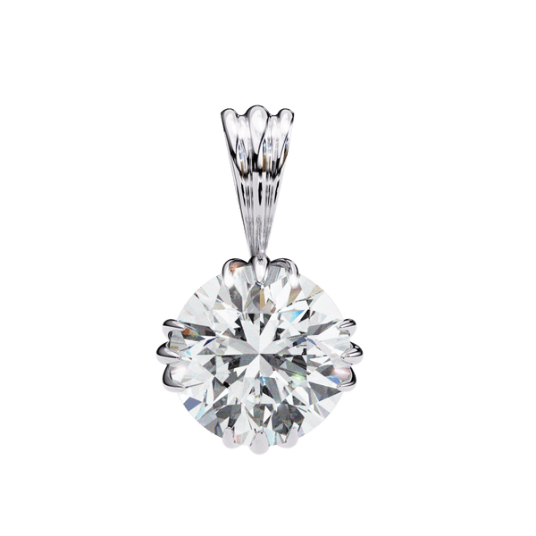 Reverra 14K Gold Round Lab Grown Diamond Solitaire Pendant For Women, CTTW-2.04 - Reverra Jewels Inc.