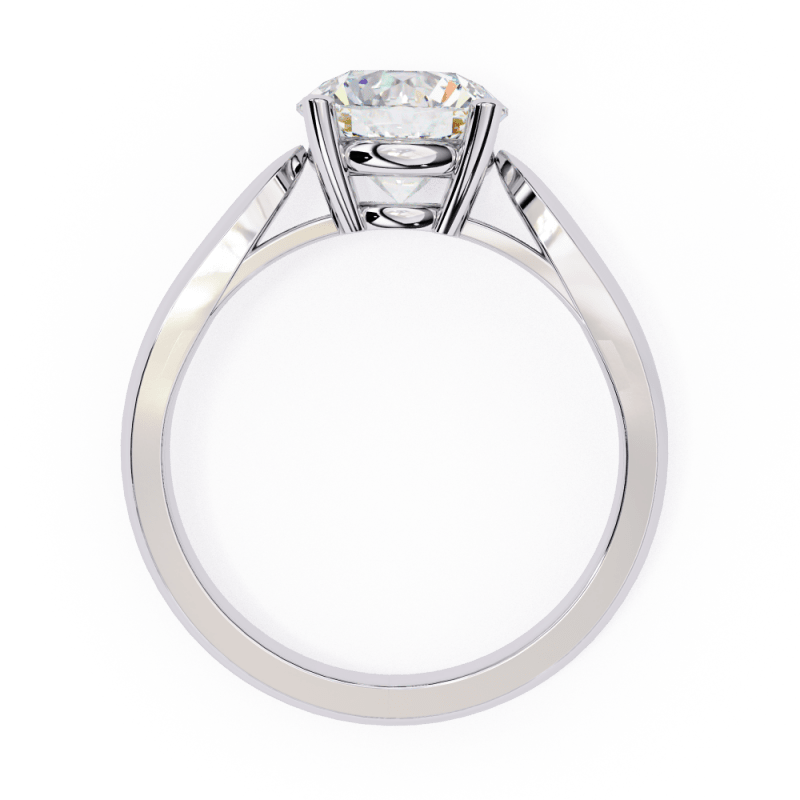 Reverra 14K Gold Round Lab Grown Diamond Split Shank Engagement Ring for Women, CTTW-1.92 - Reverra Jewels Inc.