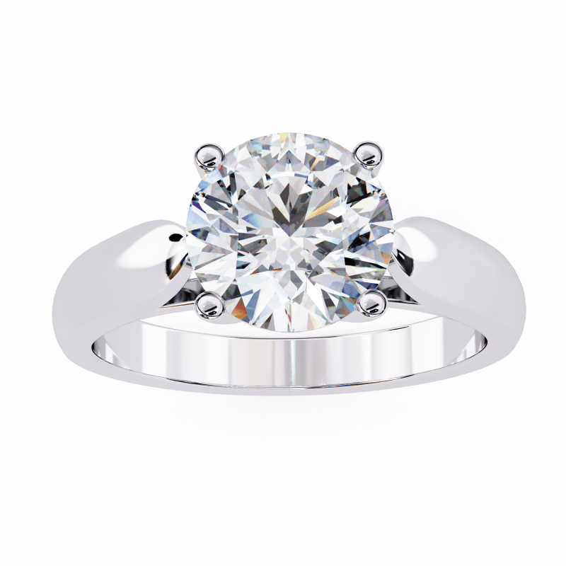 Reverra 14K Gold Round Lab Grown Diamond Split Shank Engagement Ring for Women, CTTW-1.92 - Reverra Jewels Inc.