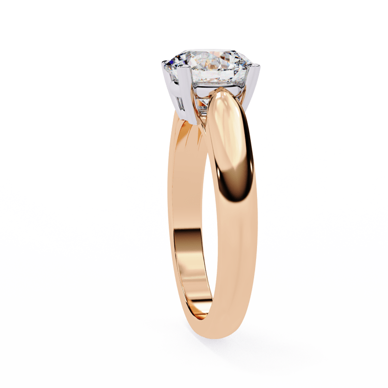 Reverra 14K Gold Round Lab Grown Diamond Split Shank Engagement Ring for Women, CTTW-1.92 - Reverra Jewels Inc.