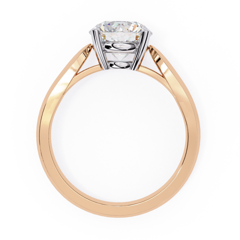 Reverra 14K Gold Round Lab Grown Diamond Split Shank Engagement Ring for Women, CTTW-1.92 - Reverra Jewels Inc.