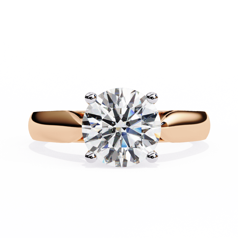 Reverra 14K Gold Round Lab Grown Diamond Split Shank Engagement Ring for Women, CTTW-1.92 - Reverra Jewels Inc.