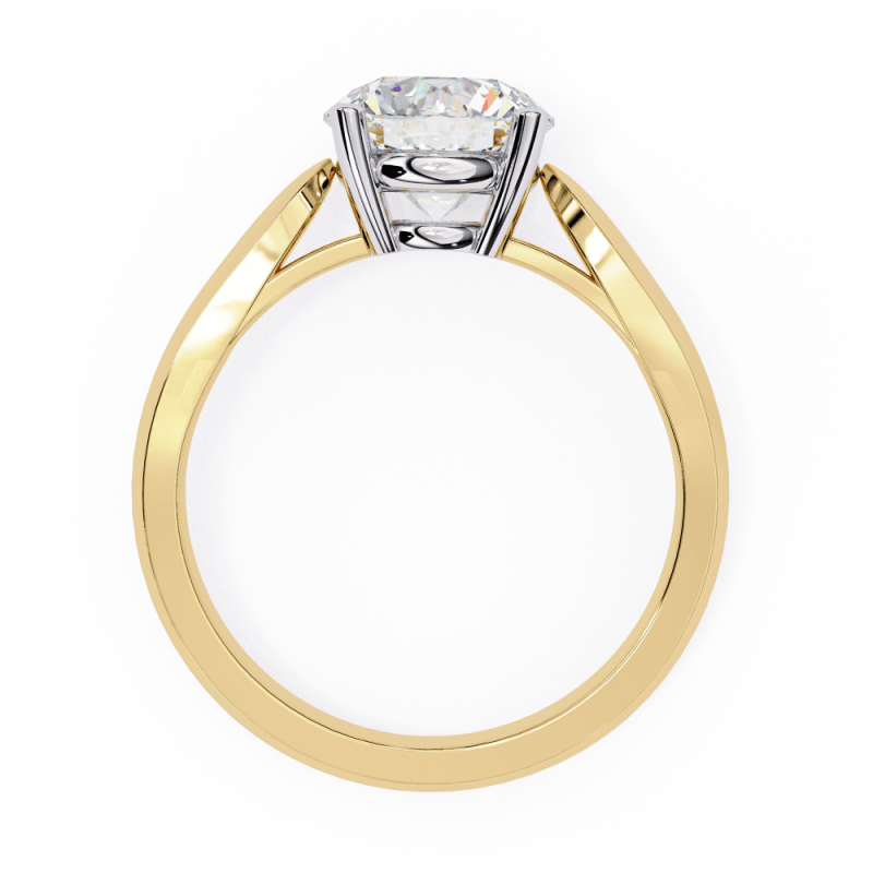 Reverra 14K Gold Round Lab Grown Diamond Split Shank Engagement Ring for Women, CTTW-1.92 - Reverra Jewels Inc.
