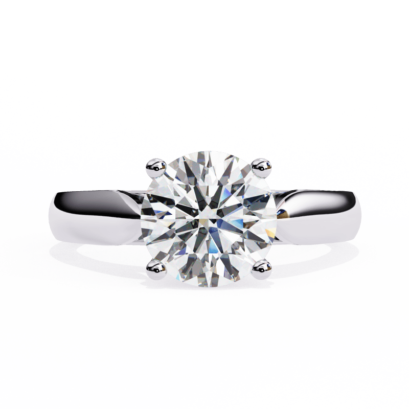 Reverra 14K Gold Round Lab Grown Diamond Split Shank Engagement Ring for Women, CTTW-1.92 - Reverra Jewels Inc.