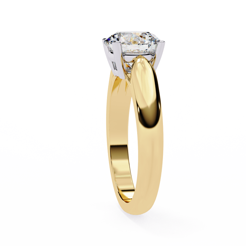 Reverra 14K Gold Round Lab Grown Diamond Split Shank Engagement Ring for Women, CTTW-1.92 - Reverra Jewels Inc.