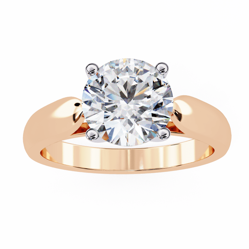 Reverra 14K Gold Round Lab Grown Diamond Split Shank Engagement Ring for Women, CTTW-1.92 - Reverra Jewels Inc.
