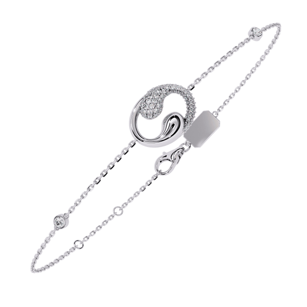 Reverra 14K Gold Round Lab Grown Diamond Swirl Fashion Bracelet for Women, CTTW-0.29 - Reverra Jewels Inc.