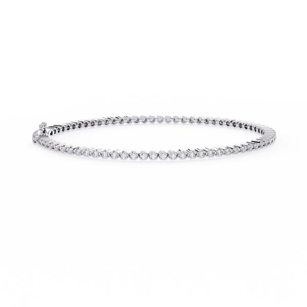 Reverra 14K Gold Round Lab Grown Diamond Tennis Bracelet for Women, CTTW-1.13 - Reverra Jewels Inc.