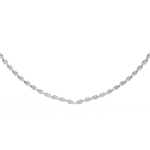 Reverra 14K Gold Round Lab Grown Diamond Tennis Necklace for Women, CTTW-4.84 - Reverra Jewels Inc.