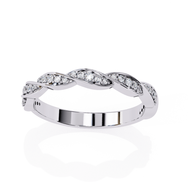 Reverra 14K Gold Round Lab Grown Diamond Twisted Elegant Infinity Weave Design Half Eternity Band for Women, CTTW-0.34 - Reverra Jewels Inc.