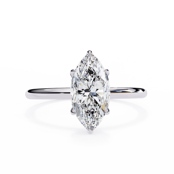 Reverra 14K Gold Round & Marquise Lab Grown Diamond Hidden Halo Classic Engagement Ring for Women, CTTW-1.54 - Reverra Jewels Inc.
