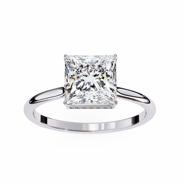 Reverra 14K Gold Round & Princess Lab Grown Diamond Hidden Halo Engagement Ring for Women, CTTW-2.21 - Reverra Jewels Inc.